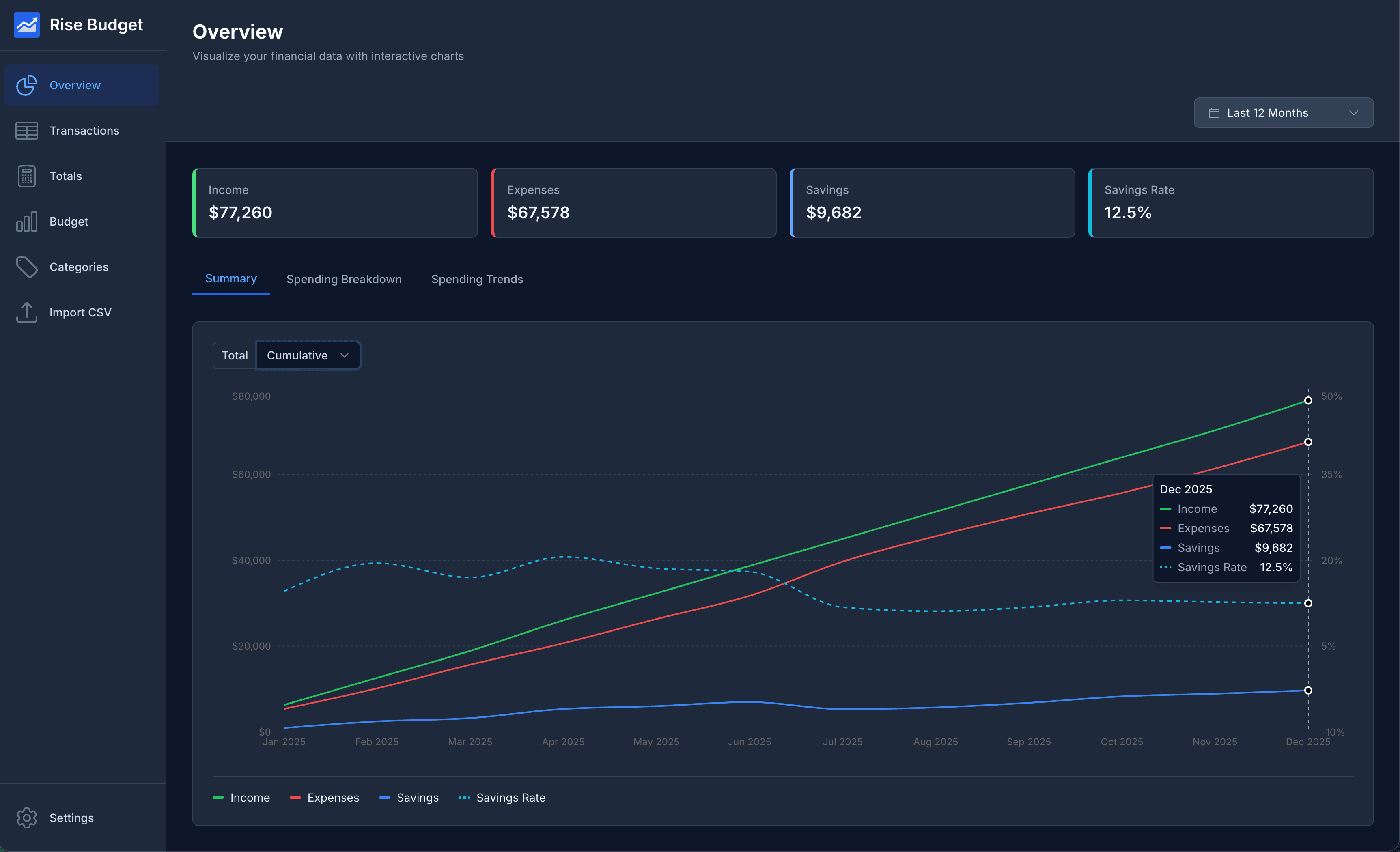 Rise Budget Dashboard